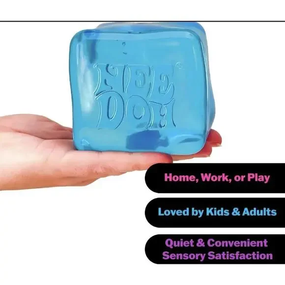 NeeDoh Nice Berg Blue XL Giant Nee Doh Niceberg Solid Squish Cube Ice Block - Picture 8 of 16